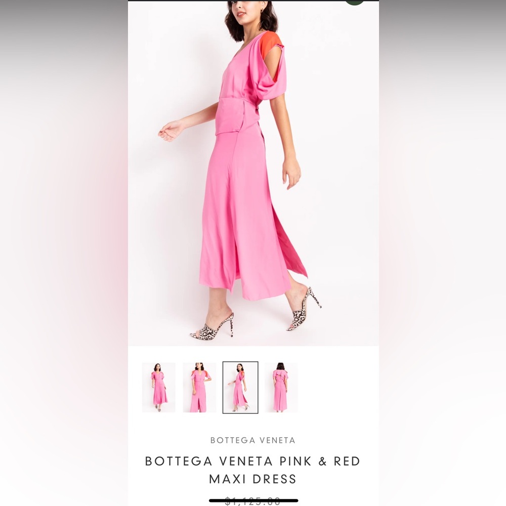 Bottega Veneta Maxi dress with a square neckline.